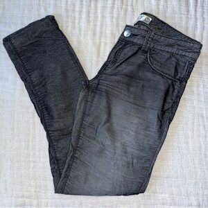 Roxy vintage black-on-gray corduroy jeans, size 5
